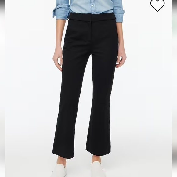 J Crew Kelsey Black Cotton/Viscose Flare Pant - Sz 4 - Picture 2 of 11